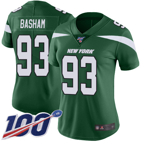 New York Jets Limited Green Women Tarell Basham Home Jersey NFL Football #93 100th Season Vapor Untouchable->women nfl jersey->Women Jersey